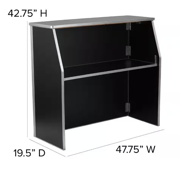 4' Black Folding Bar - Image 2