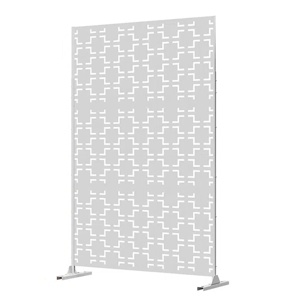 White Metal Luxe Privacy Screen 6'x4'