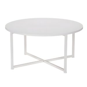 32" Round White Lounge Coffee Table