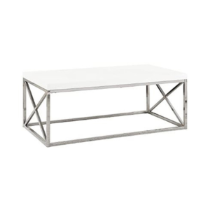 White and Chrome Lounge Coffee Table