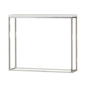 White and Chrome Console Table