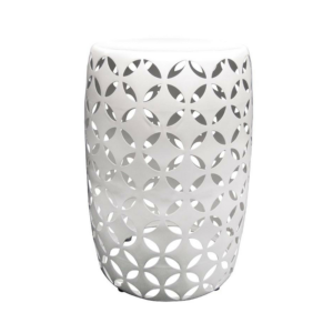 White Barrel Accent Table