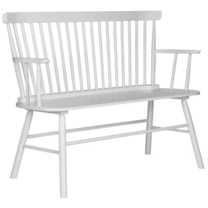 White Wooden Farmhouse Bench 48"