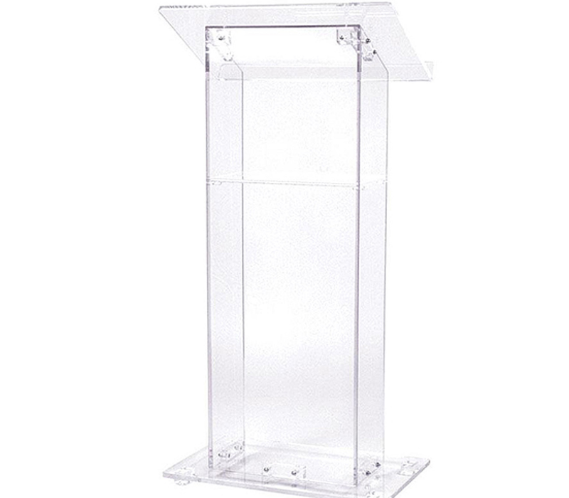 Clear plexiglass podium rental from ACME Party and Tent, Houston