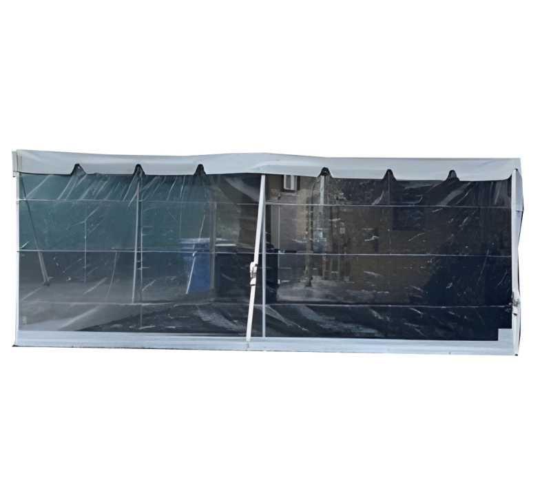 Clear sidewall panel for a frame tent, one of ACME tent accessories