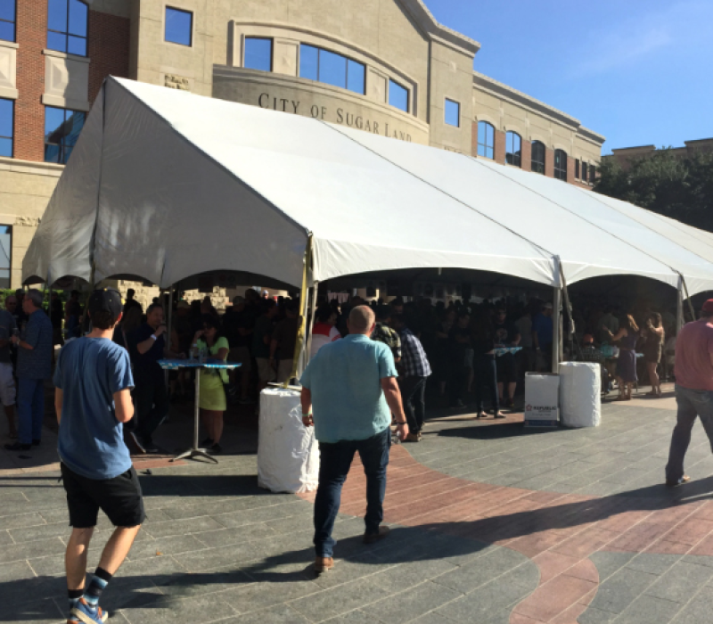 Keder track tent installed for a Houston event