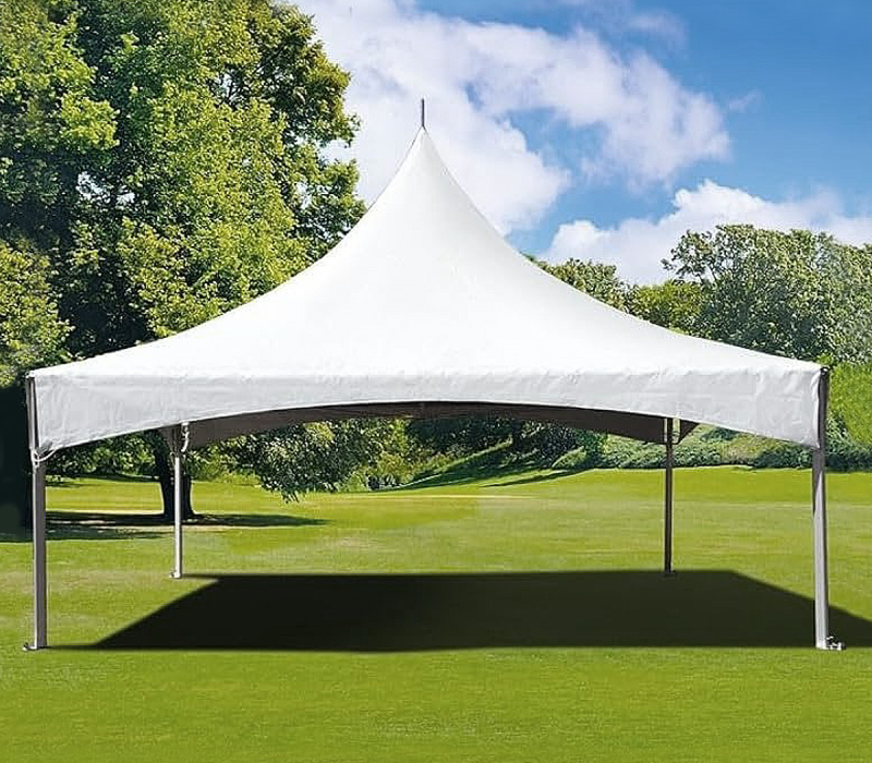High peak festival marquee tent set up on grass